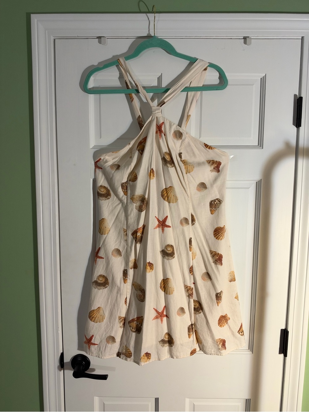wild fable Cream Shell-Print Mini Dress